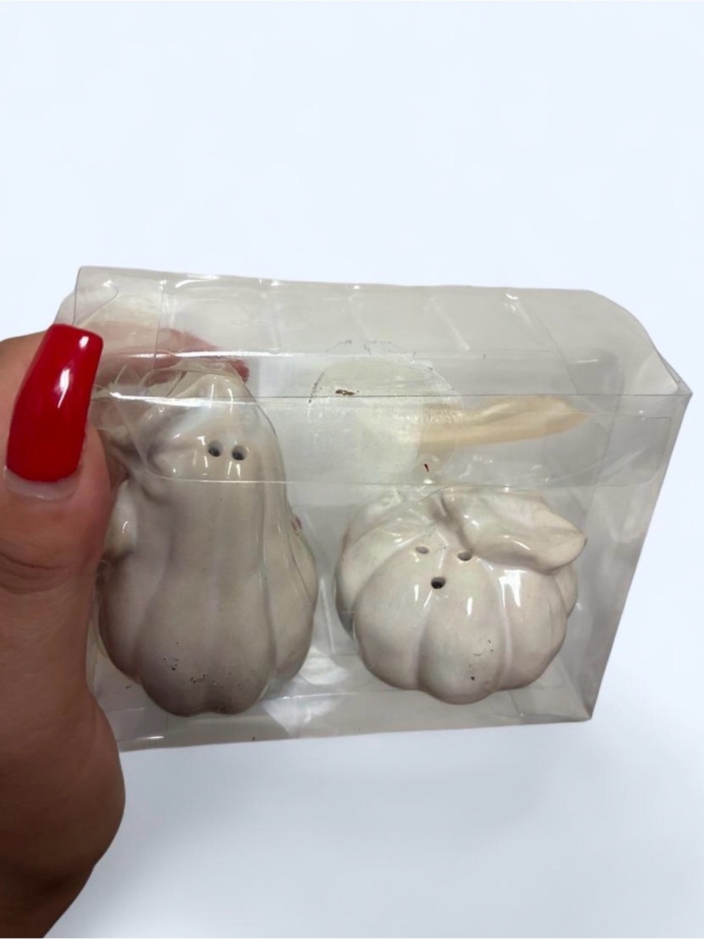 Ashland White Ceramic Pumpkin & Ghost Salt and Pepper Shakers